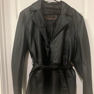 Women’s XXL Leather Jacket with Sash